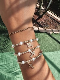 Image 1 of The Cross & Pearl Bracelet