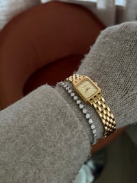 Image 3 of Vintage Gold Tone Wittnauer Gold Tank Style Watch 