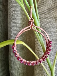 Garnet Hoop Earrings