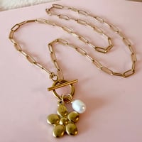 Image 4 of Puffy Daisy and Pearl on A Paperclip Chain