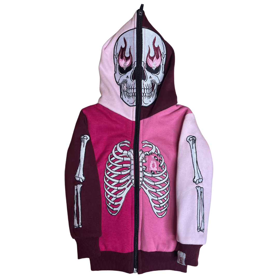 Image of Toddler Triple Pink SkeleSuit