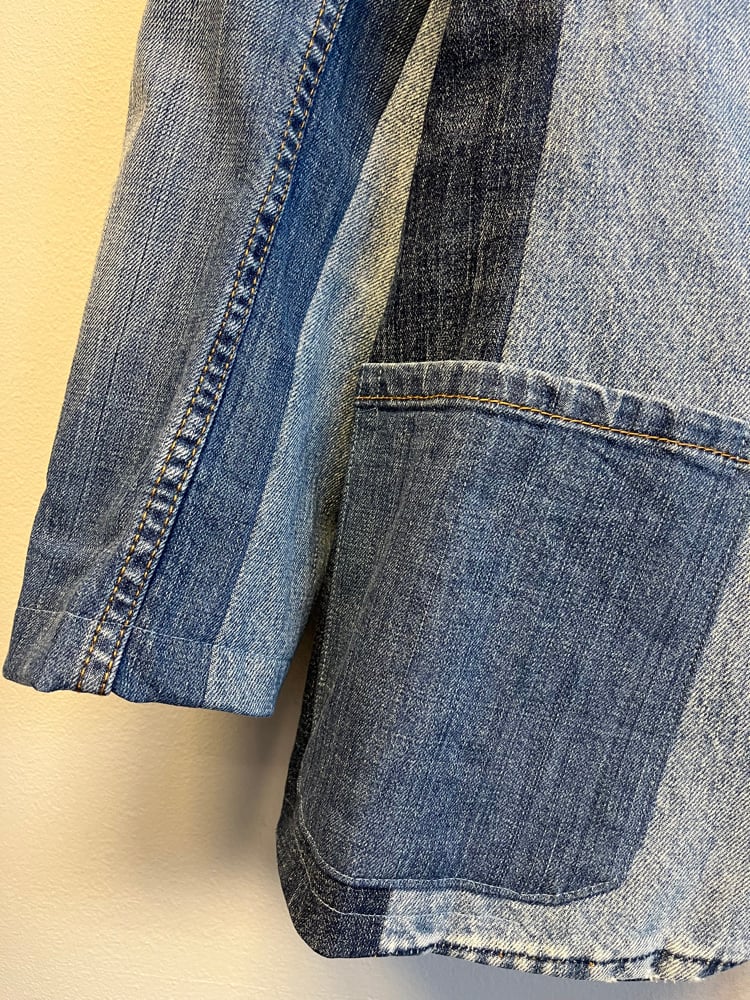 Image of Slim blazerjakke i jeans  (m)