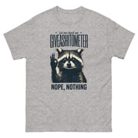 Image 13 of Unisex T-Shirt Giveashitometer Nope Nothing T-Shirt | Funny Raccoon Humor Graphic Tee