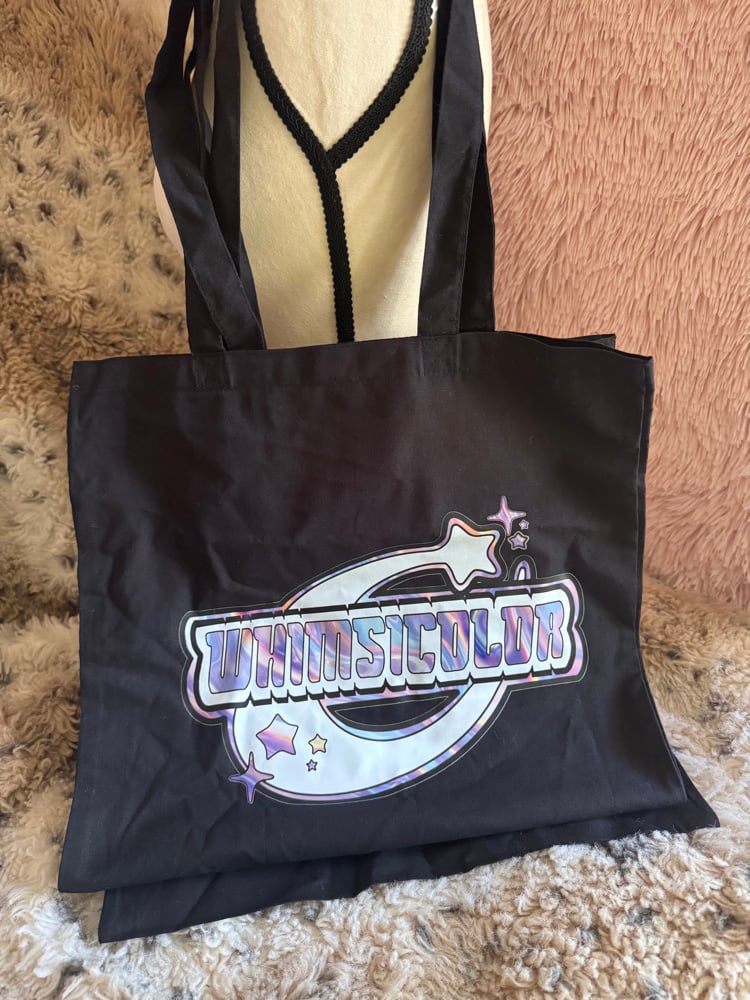 Image of black tote bag 