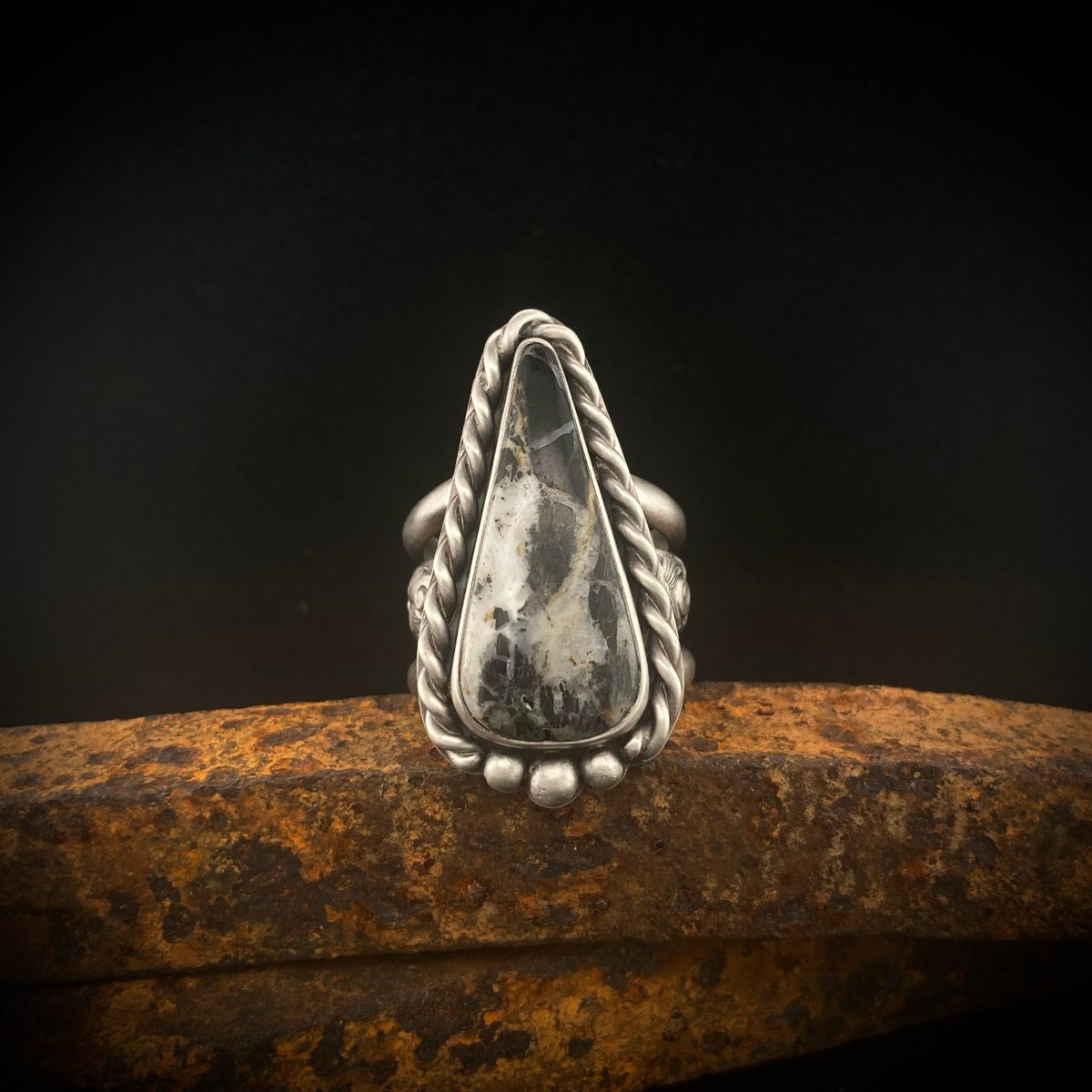 White Buffalo Turquoise Ring 6