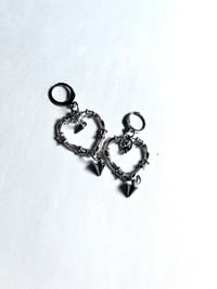 Image 3 of Spikey Heart Earrings