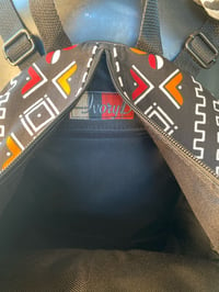 Image 3 of Designs By IvoryB Backpack Tribal Brown Mudcloth Print 