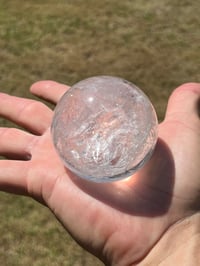 Image 5 of Clear Quartz Sphere With Rainbows #2385