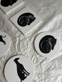 Image 2 of Sleeping Sighthound Round Coasters