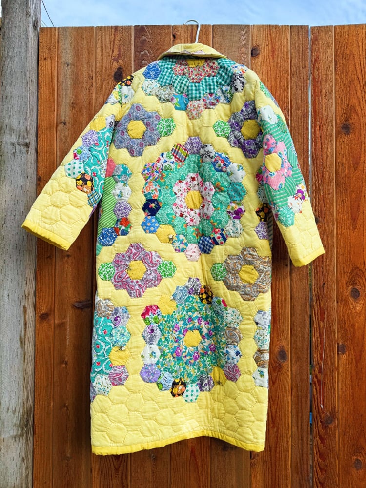 Image of Quilt Coat — Yellow Grandmothers Garden