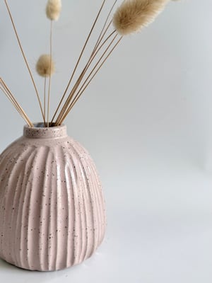 Image of Pink carved vase 