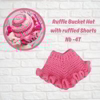 Image 2 of Ruffled Shorts & Ruffle Bucket Hat NB -4T