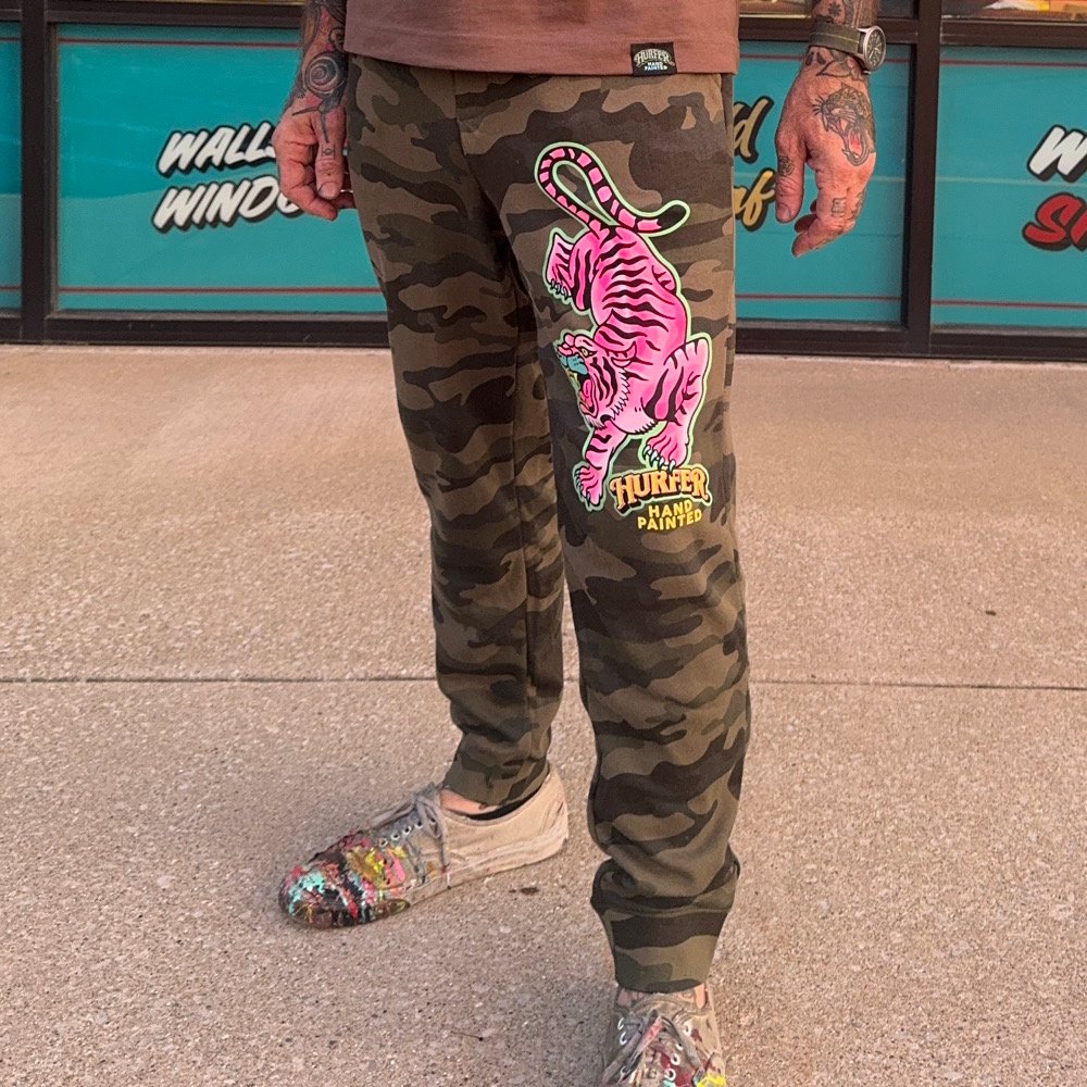 Crawling Tiger Camo Sweatpants | Hurfer Hand Painted