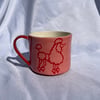 Pink & Red Poodle Ceramic Mug