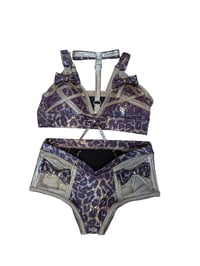 Image 5 of Purple and gold leopard print set