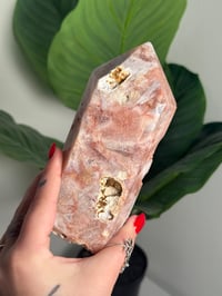 Image 4 of BUBBLY SUGAR PINK AMETHYST TOWER WITH RUTILE -BRAZIL- #10