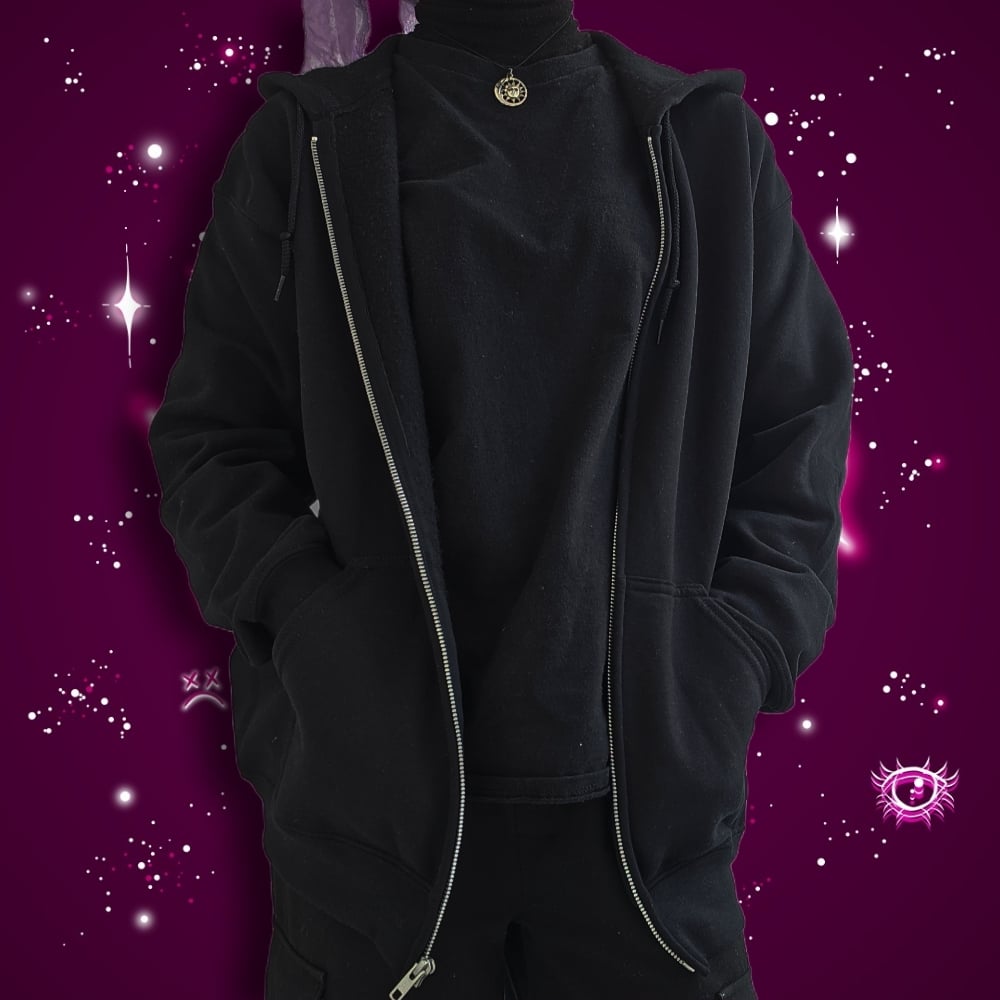 Image of Rose print zip up hoodie
