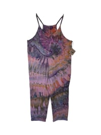 Image 2 of L/XL Cotton Blend Knit Pocket Jumpsuit in Appalachian Sunset Spiral Ice Dye
