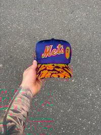 Image 5 of SATIN BLUE ORANGE NEW YORK METS CUSTOM FITTED CAP
