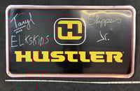 Image 2 of (1) only! Signed Metal Hustler Mowers Wall Sign 