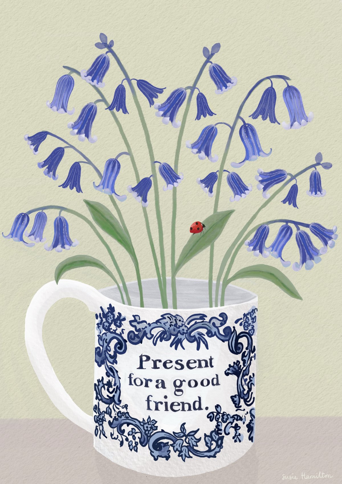 Bluebells in Friendship Cup Print & Card
