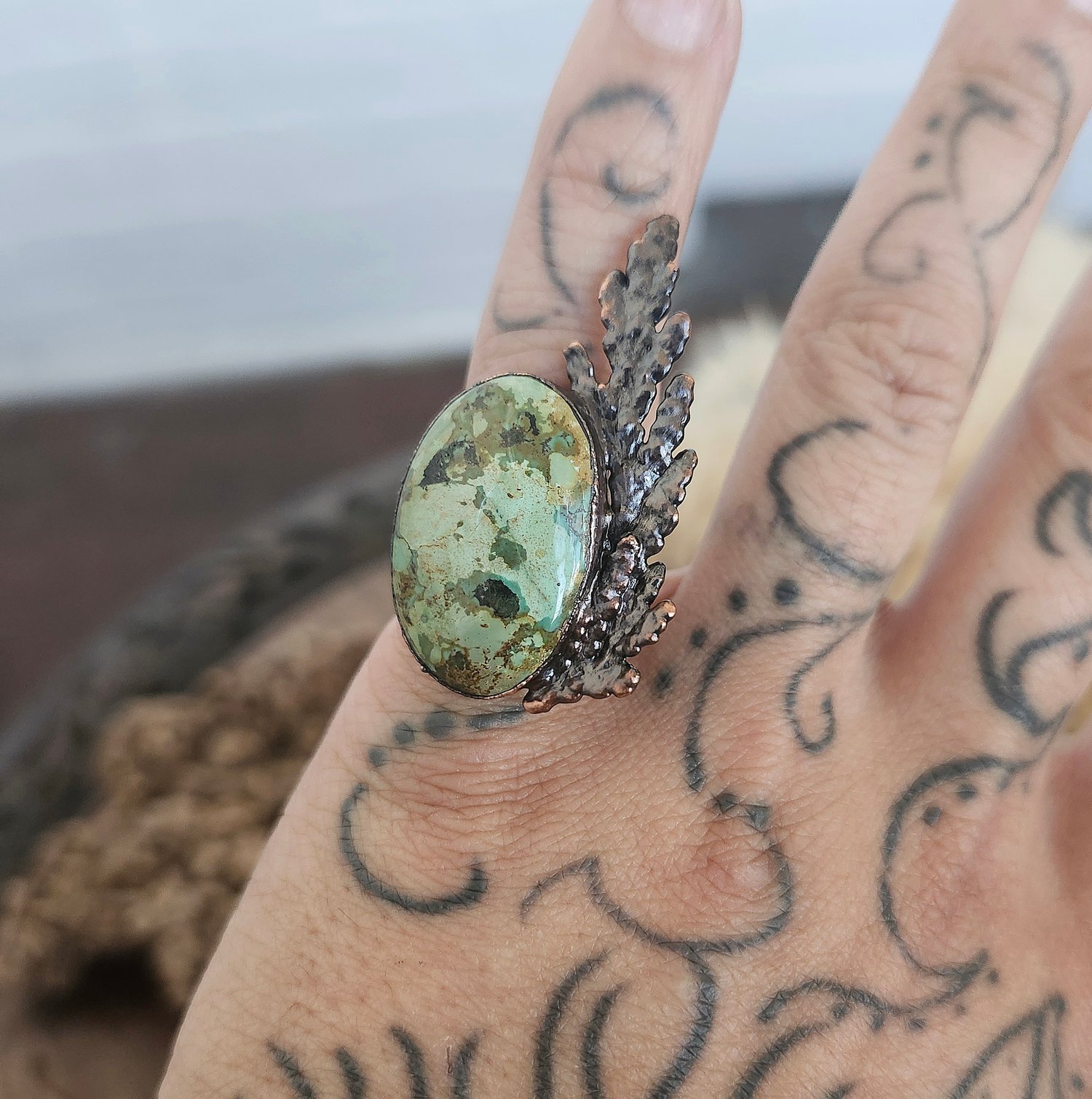 Image of African Turquoise & Cedar Ring