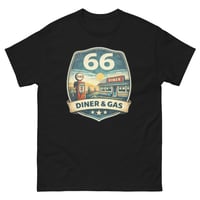 Image 2 of 66 Diner & Gas Vintage Retro T-Shirt | Vintage Roadside Americana Tee | Unisex Graphic Tee