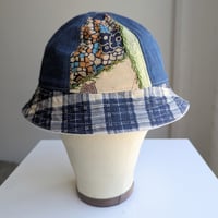 Image 6 of Reworked 6-panel Reversible Bucket Hat 70s Baseball Shirt L 23"