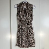 Image 5 of PARKER silk leopard print drape neck dress