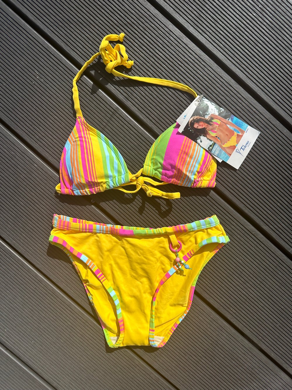 Image of 90's Pastel Rainbow Bikini 6-8