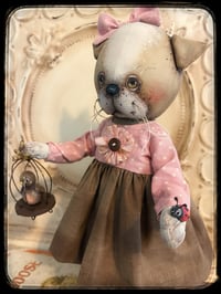 Image 3 of Tilly the Folk Art Puppy Dog spring doll 