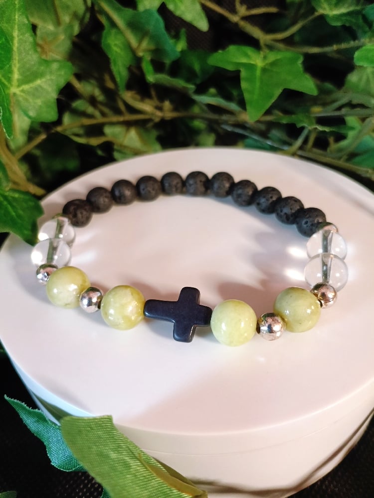 Image of (1pc) Gemstone Cross Beads 