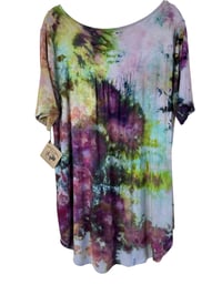 Image 8 of M Luxe Knit Babydoll Top in Earthy Blooms Watercolor Ice Dye
