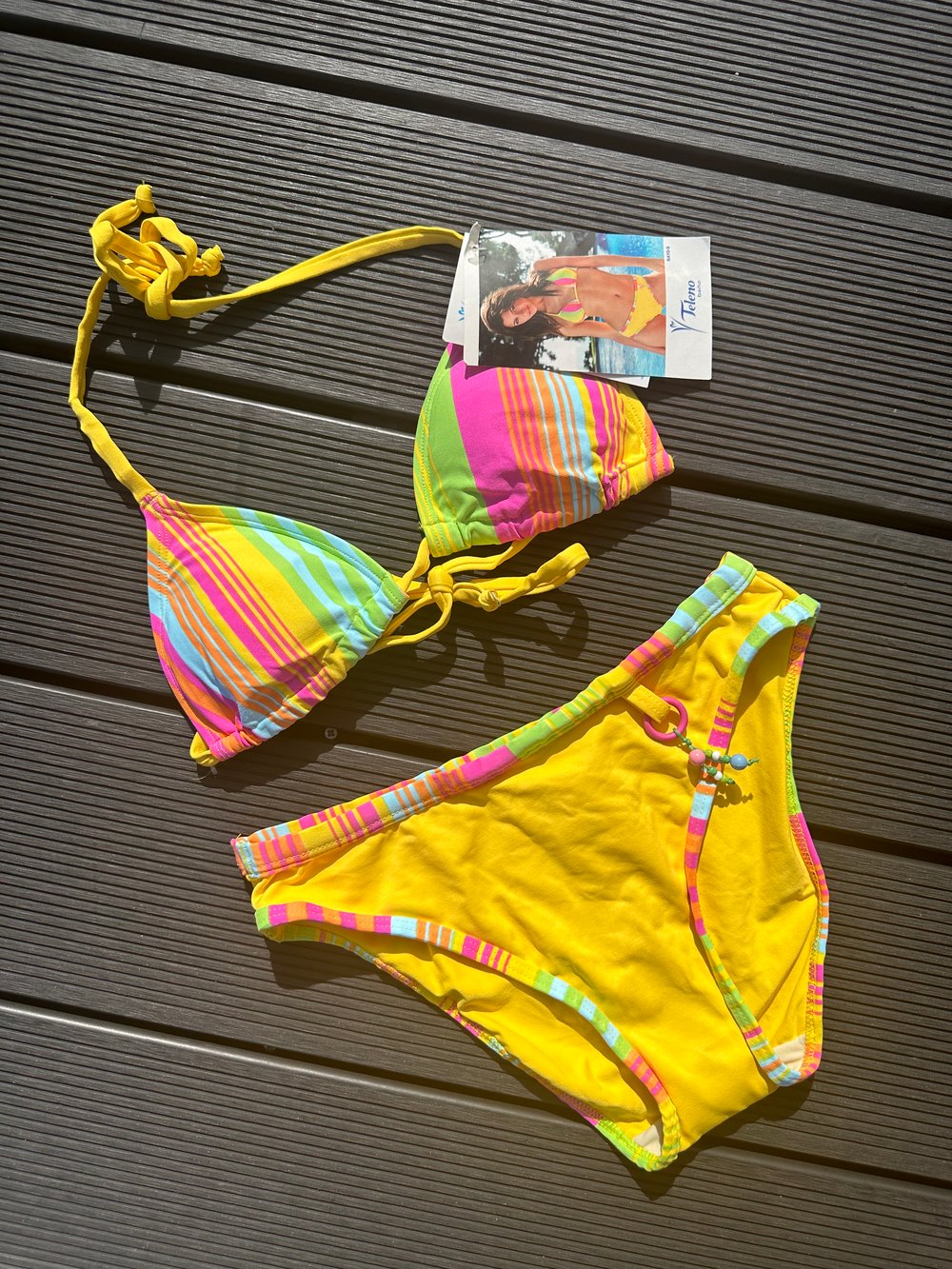 Image of 90's Pastel Rainbow Bikini 6-8