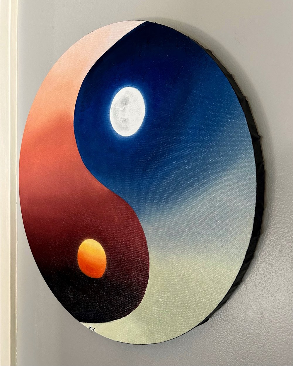 “Sunset / Moonrise” Yin and Yang Inspired Original Oil Painting