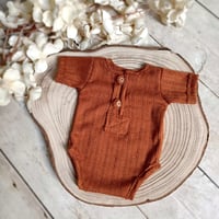 Image 1 of newborn romper Patrick - rusty brown | photo props