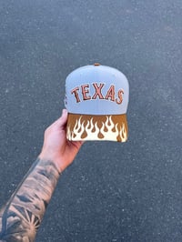 Image 2 of  GREEN BRIM TRI TONE TEXAS RANGERS CUSTOM FITTED CAP