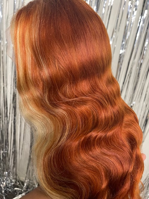 Image of "GINGER TEA" 20 inch CUSTOM COLORED WIG