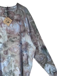 Image 2 of 3XL Unisex Adult Waffle Long Sleeve Shirt in Stone Watercolor Ice Dye
