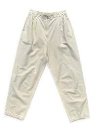 Image 1 of 80's Paperbag Pastel Lemon Trousers 14/16