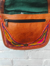 Image 5 of Leather Saddle Bag with embroidery