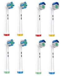 Image 1 of Oral B & Braun Compatible Replacement Toothbrush Heads - 8 pack