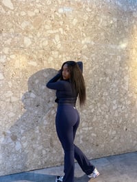 Image 12 of UPerform Legacy Flare Leggings- True Navy 