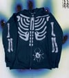 Navy Blue Skeleton Zip Up 
