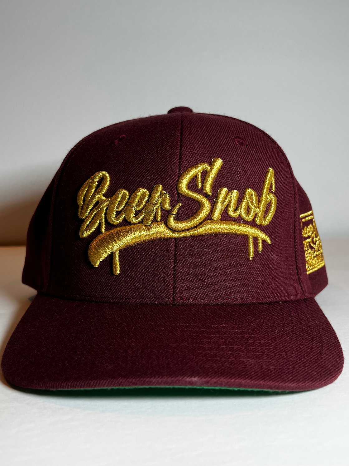 Image of Metallic Gold Drip Maroon Hat