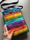 Image of Rainbow Button Bag Zippertop Purse With Crossbody Strap