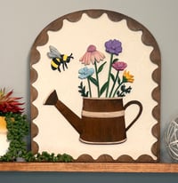 Image 1 of Flower Wall Art with Wateting Can