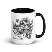 Image 5 of Tropical Flower Sloth Coffee Mug Line Art by CrystalsArtPaws