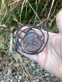 Image 4 of Hobo Nickel in Lignum vitae wood. 