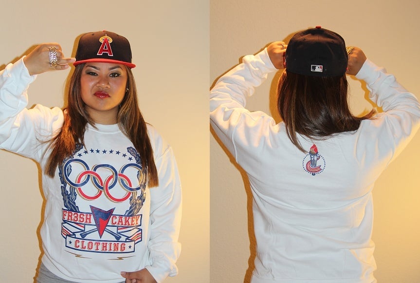 Image of Fr3sh & Cakey "Olympics" Unisex Crew Neck Sweater in White